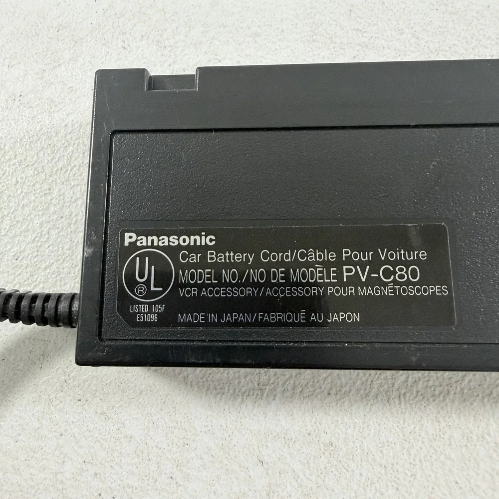 Panasonic PV-C80 Car Battery Cord Power Supply for Omnimovie Camcorder TESTED